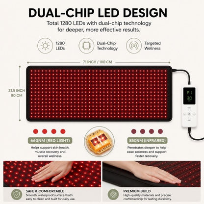 Full Body Red Light and Infrared Therapy Pad - Large